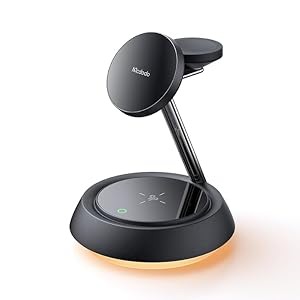 Mcdodo CH-4951 3-in-1 Magnetic Wireless Charging Stand with Night Light, Black-Gizmo